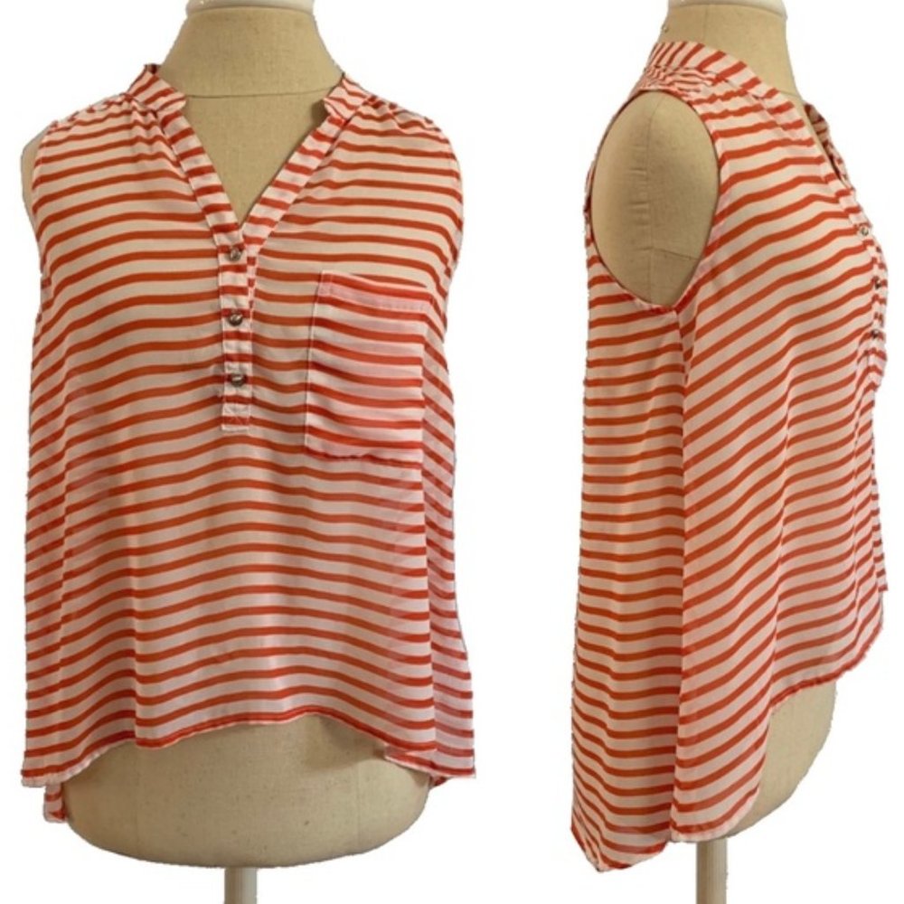 Gianni Bini Tank Top Red & White XS